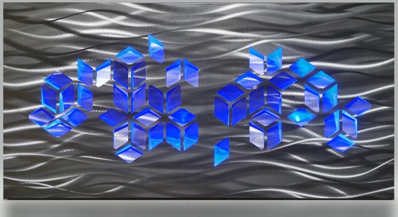 METAL抽象壁画3D形状-LEDライトアップ