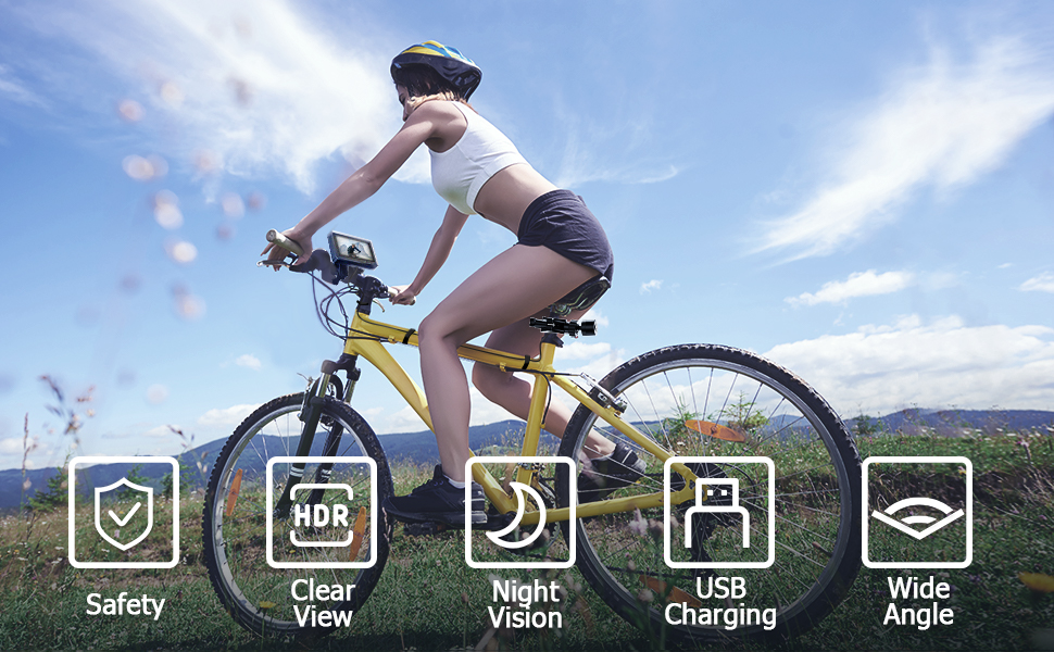 安全のための自転車カメラ自転車サイクリング