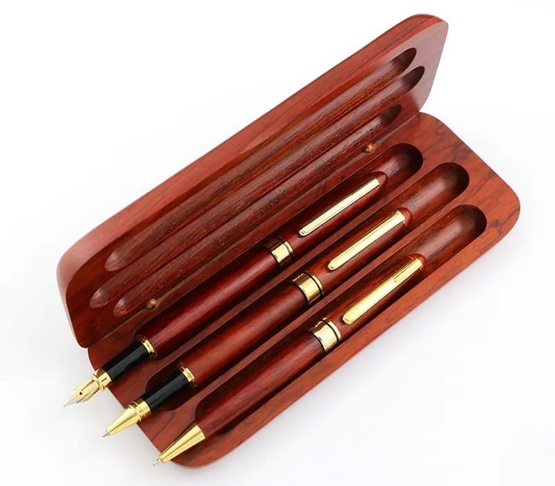 木製ペン箱付きギフトペンセット