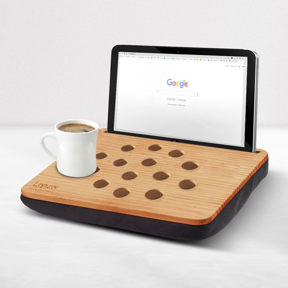 iPad タブレット用マット - 木製 + 枕