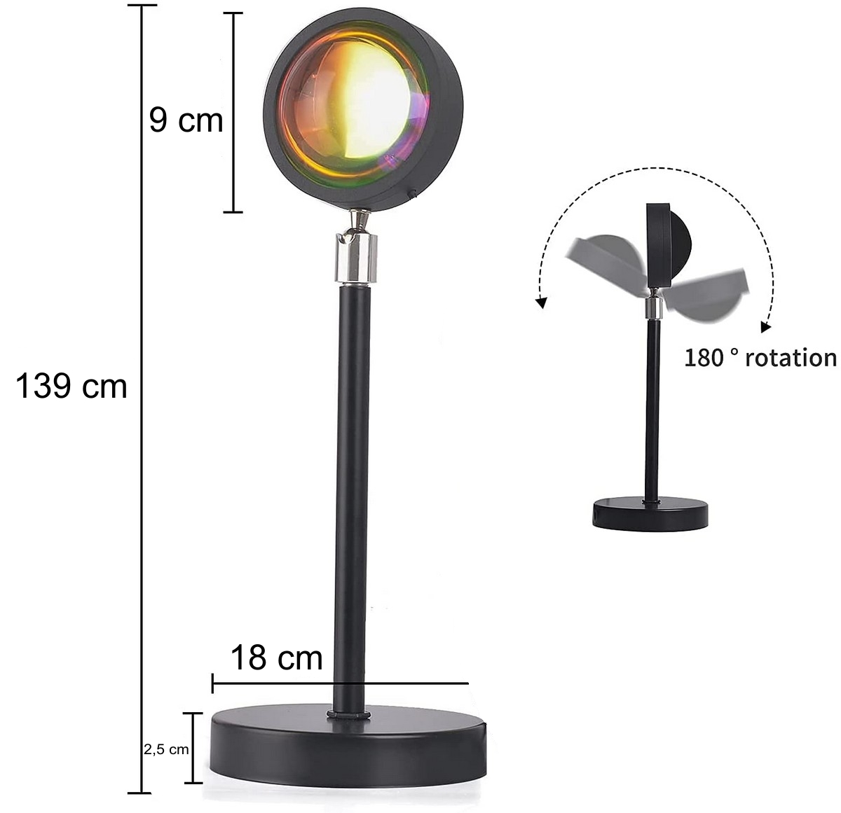 携帯電話用円形サンセット RGB ランプ