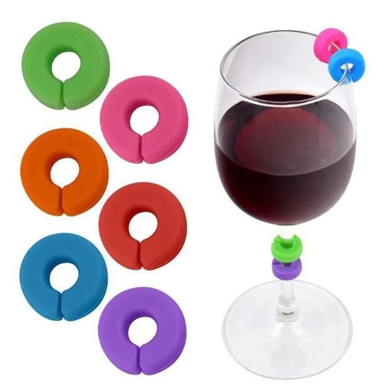 ワイングラス用リング、カラーラベル