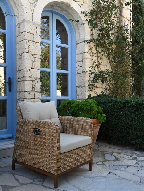 ガーデンチェア籐製人工座席