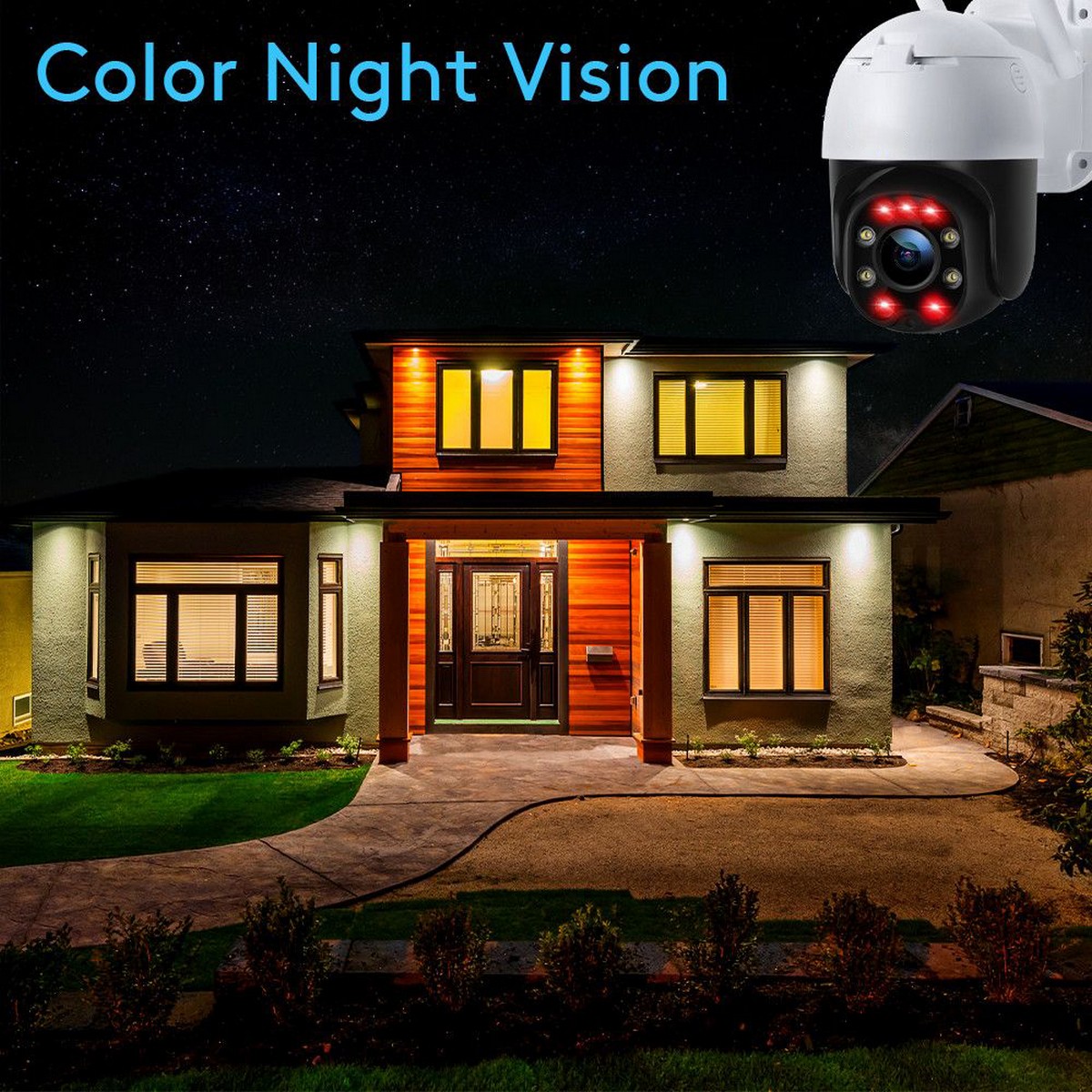 ナイトビジョンIPセキュリティカメラ-赤外線LEDカラー