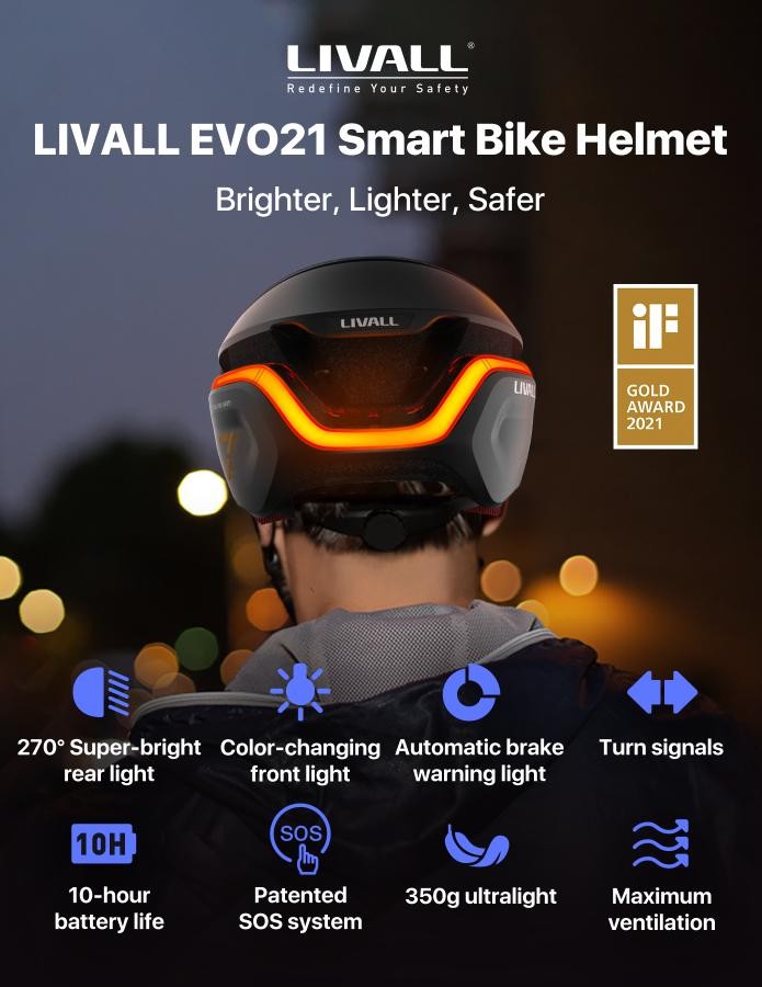 SMART 自転車ヘルメット - Livall EVO21