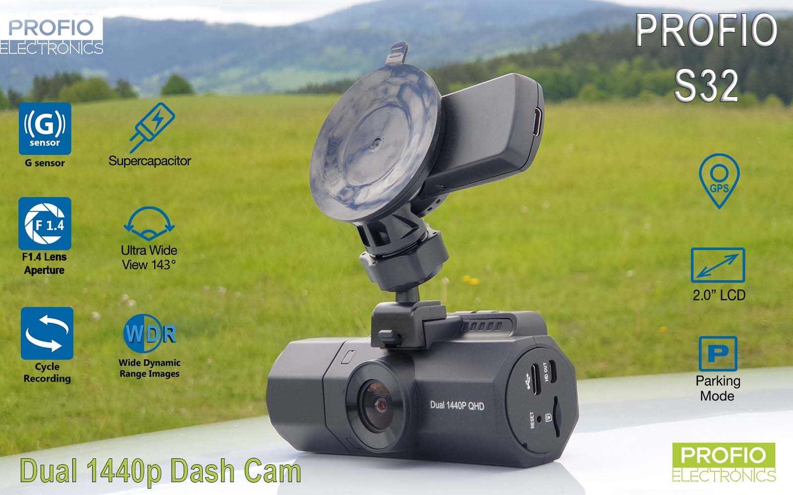 2チャンネルカーカメラProfio S32