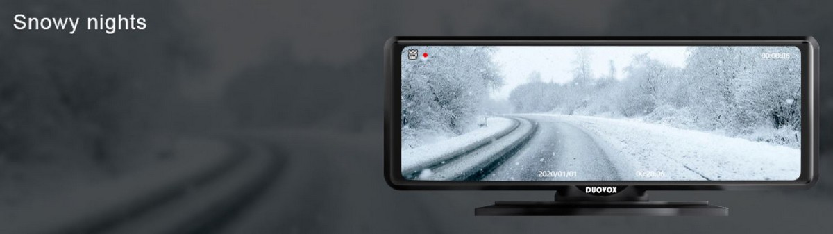 最高の車のカメラduovoxv9-降雪