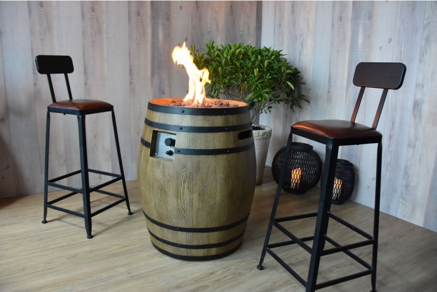 ワイン樽ファイヤーピットテーブルガスプロパン暖炉