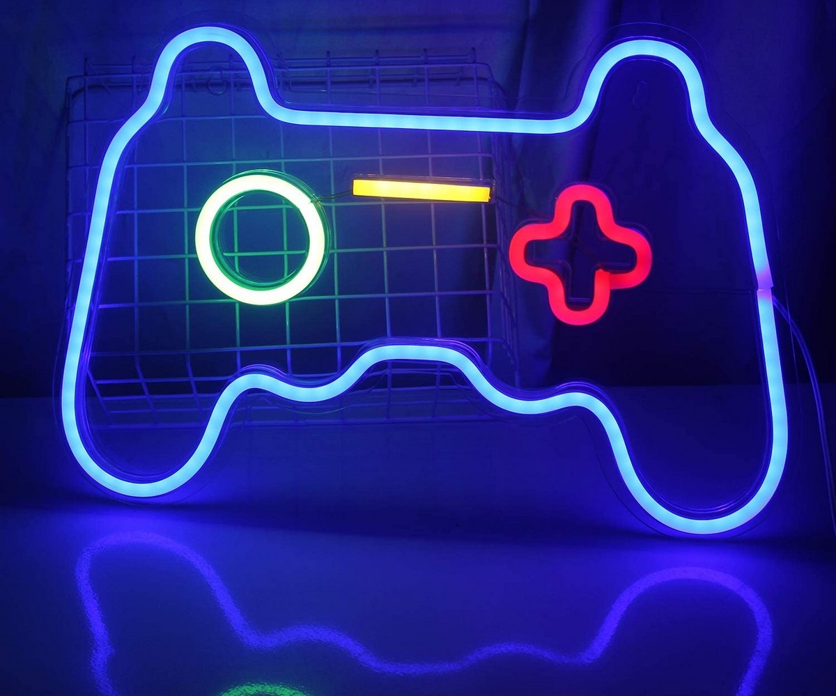 壁の照明のネオンLEDロゴ-ゲームパッド