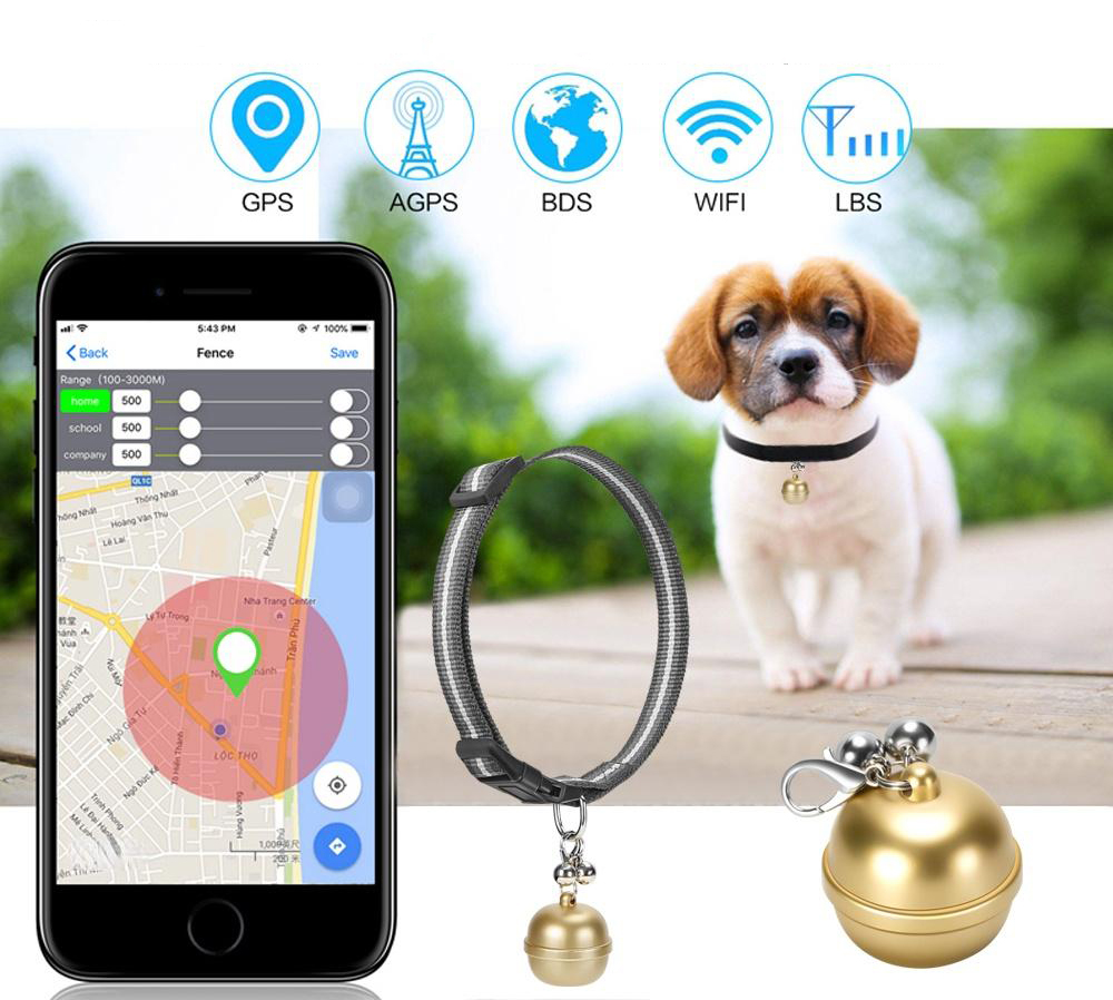 ベルの犬用 GPS 首輪 - 犬 / 猫 / 動物用のミニ GPS ロケータ 、Wifi