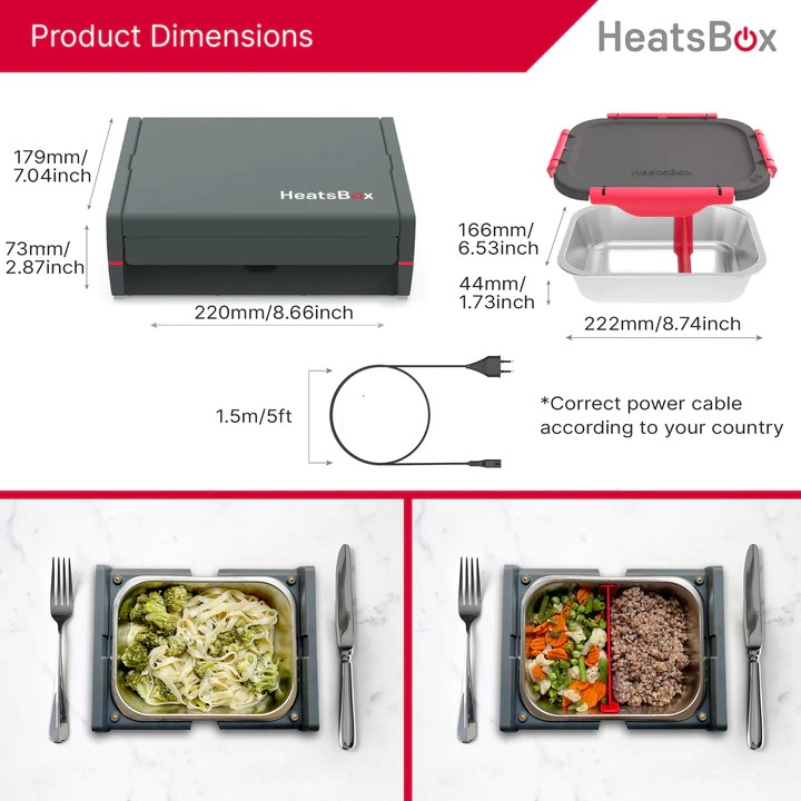 食品用ランチボックス 電気加熱食品 Heatsbox Pro