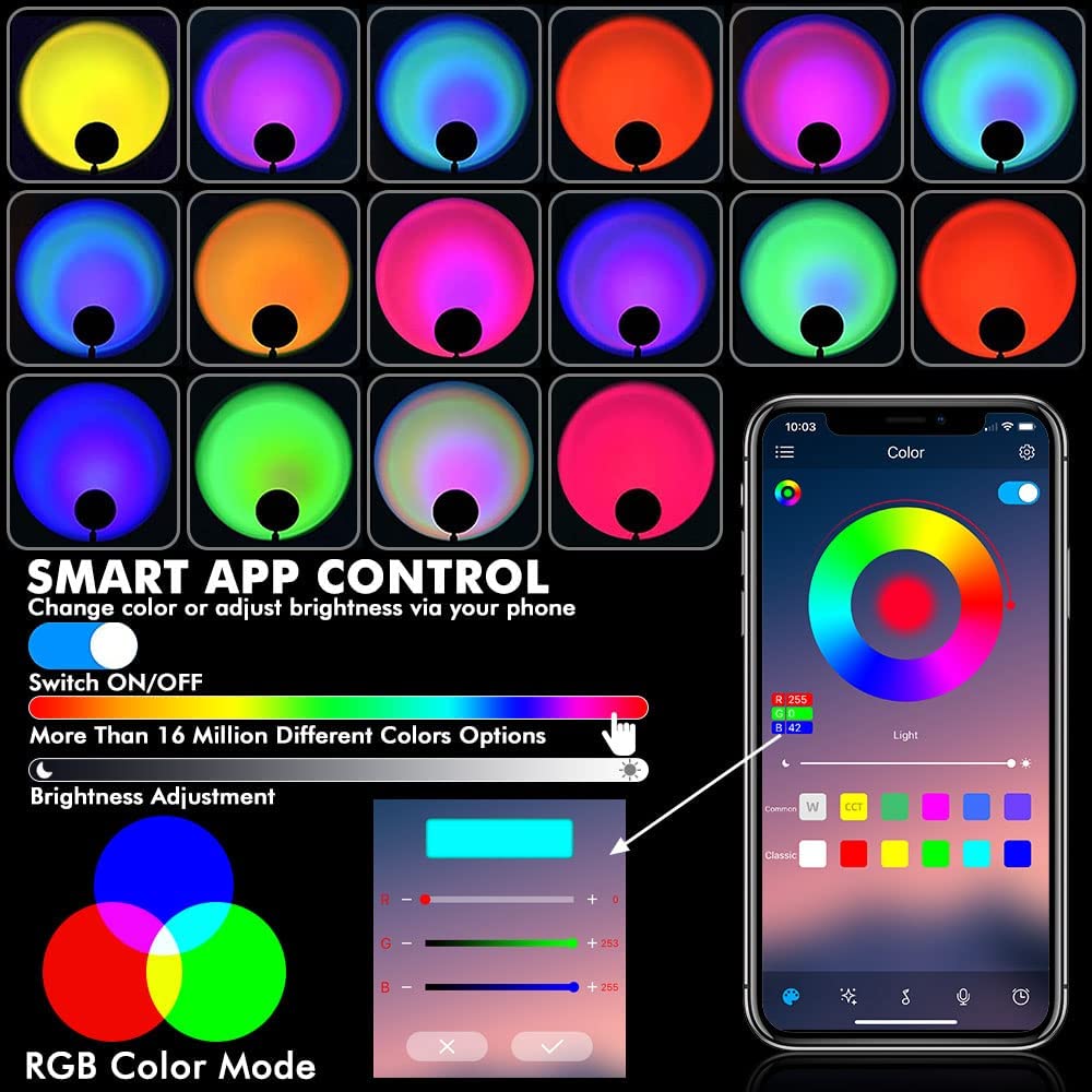 スマートフォン モバイル アプリ制御の RGB カラフルな wifi ランプ