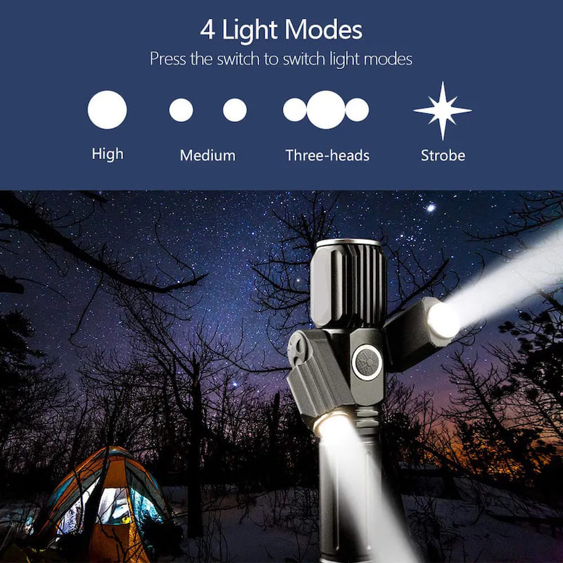 懐中電灯照明用4つの照明モード