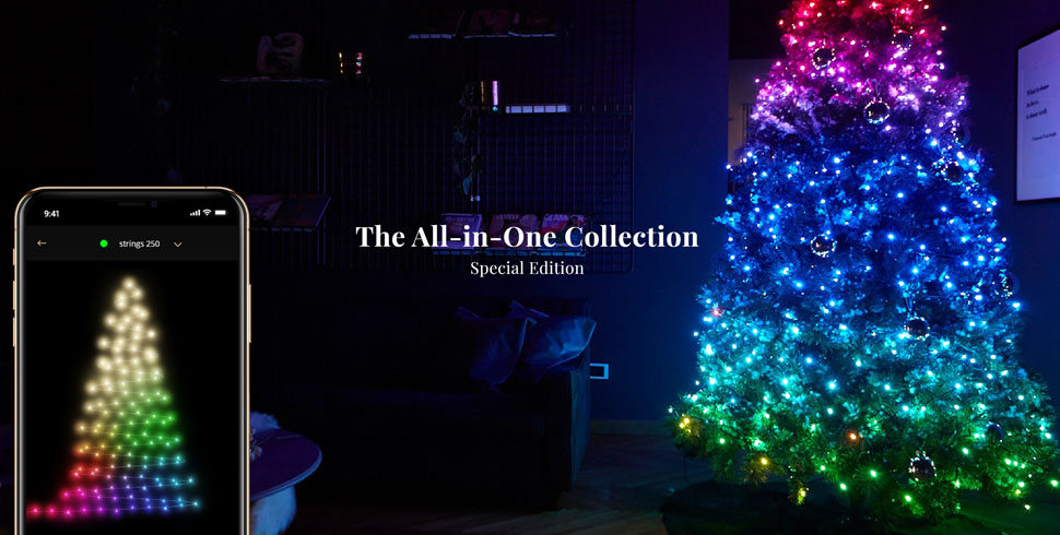 クリスマスツリーのライト-きらきらと光る弦