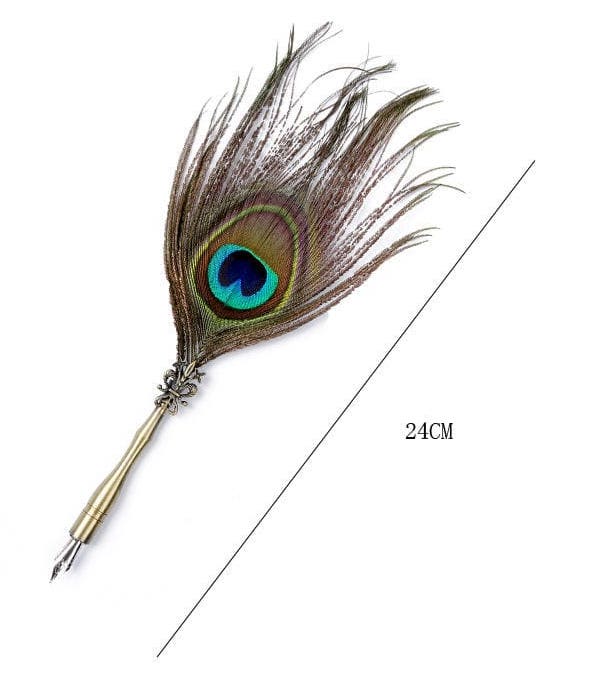 孔雀の羽ペンセット - 羽ペンカリグラフィーペン